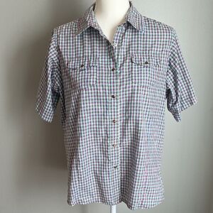 Wrancher By Wrangler Women's Checkered Button-Down Shirt L